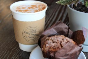 Coffee Latte and Muffin at Sugar Magnolia Coffeehouse